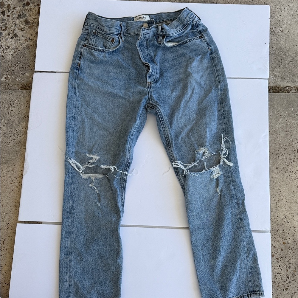 Agolde Women's Light Blue Straight Leg Jeans